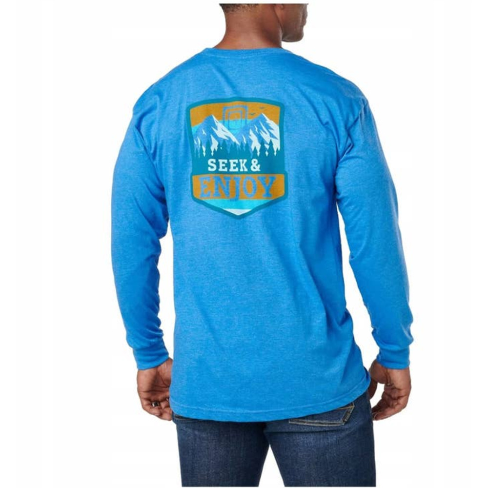 5.11 Tactical Men's Seek & Enjoy Blue Long Sleeve‎ Crewneck Shirt. Size M